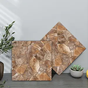 Country Marble Pattern Wall Stickers, 10 Pieces Peel & Stick Backsplash, Waterproof Vinyl Wallpaper for Kitchen Bathroom Living Room