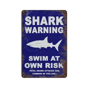 Shark Warning Sign, Swim at Own Risk, Shark Lovers Gift