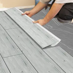 Wood Grain Pattern Self-adhesive Floor Sticker, Waterproof Stain Resistant Floor Tile Sticker, Decorative Sticker for Home Kitchen Living Room Bedroom