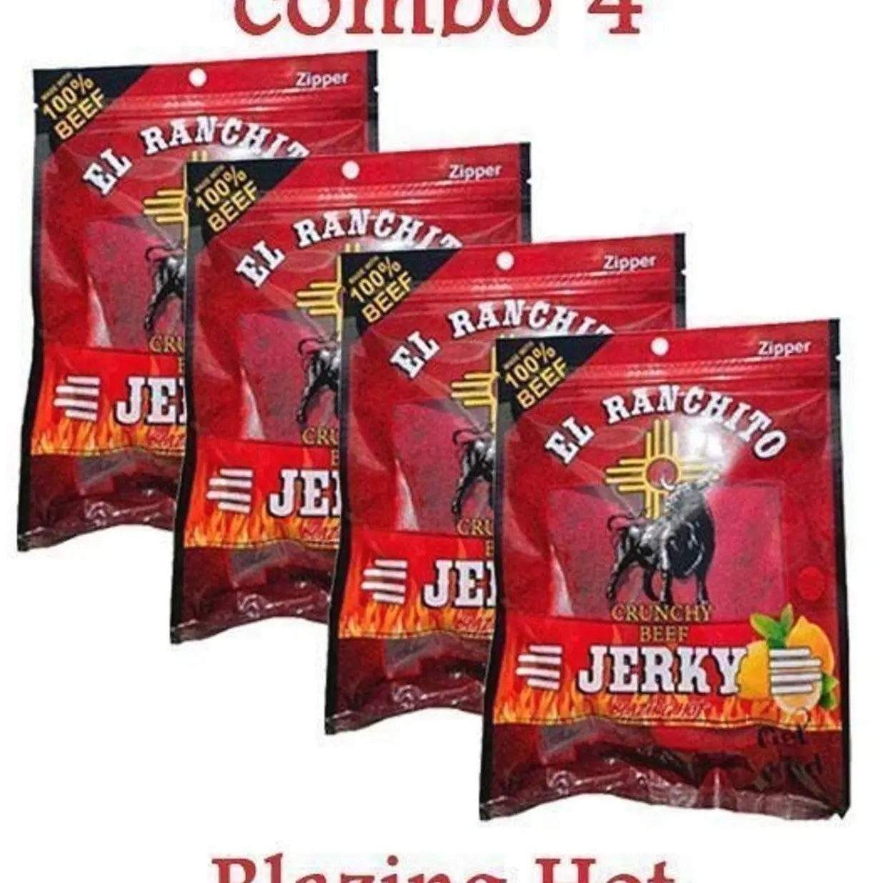 Blazing Hot El Ranchito Crunchy Beef Jerky Net Wt. 2 oz