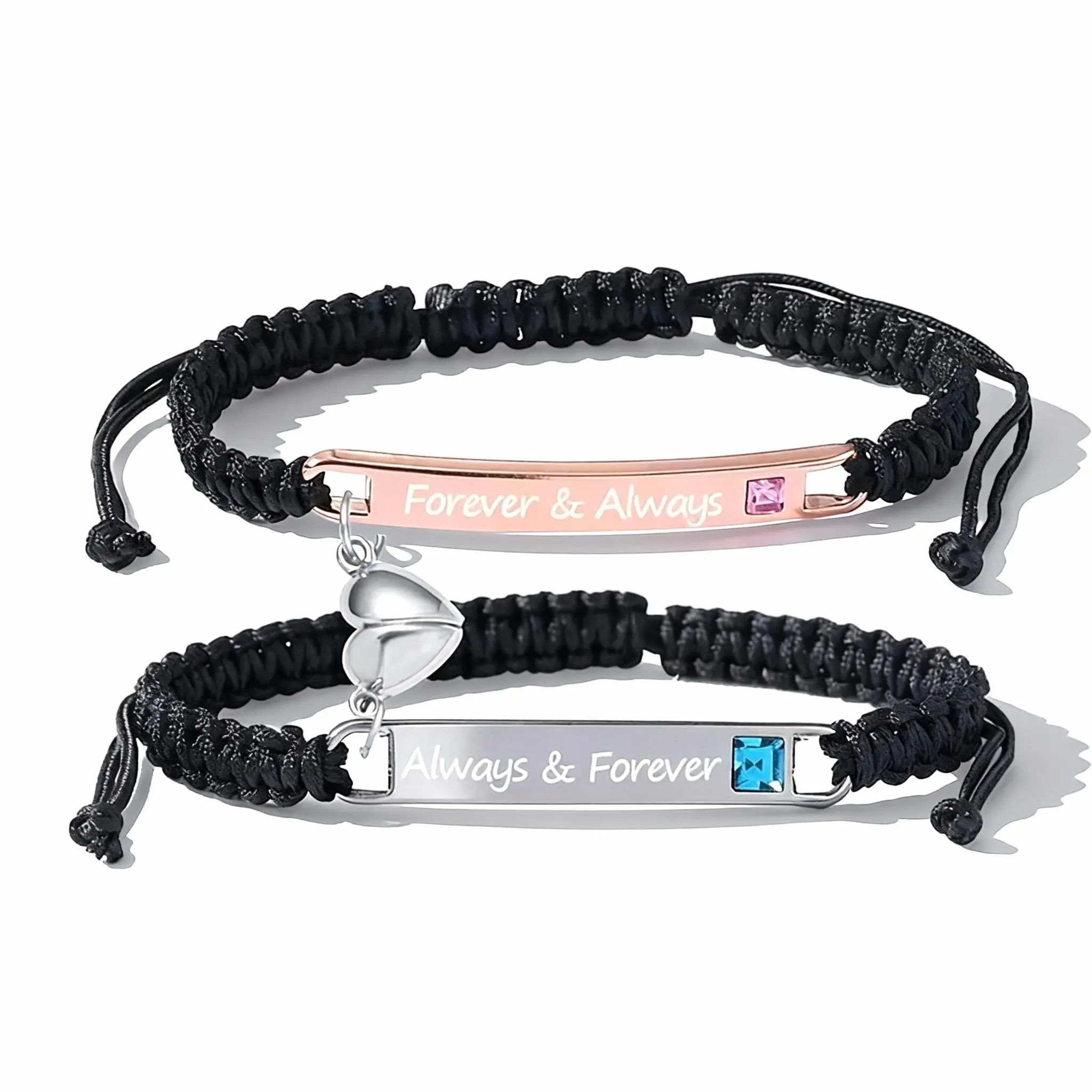 Adjustable couple bracelet set, heart rate bracelet, fashionable bracelets for couples, daily outfit accessory, trendy versatile and exquisite jewelry—ideal birthday love gift, heart charm bracelet, gift ideas for Valentine’s Day and Christmas gifts