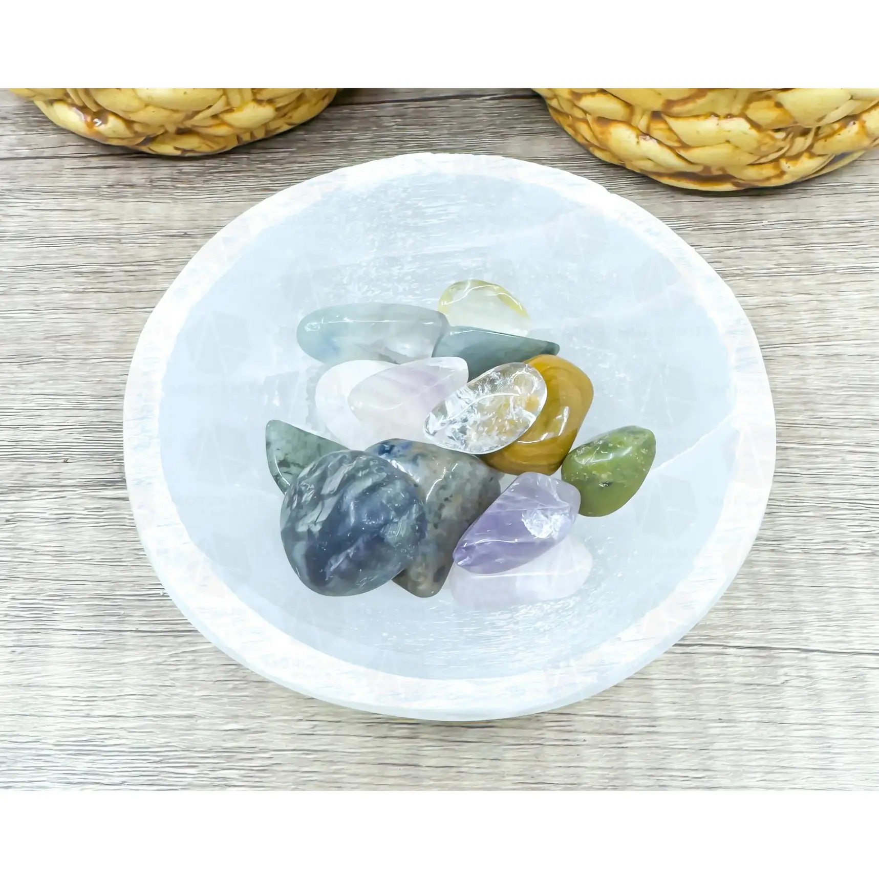 3.5-Inch White Selenite Bowl – Handcrafted Crystal Holder for Cleansing & Energy Work