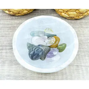 3.5-Inch White Selenite Bowl – Handcrafted Crystal Holder for Cleansing & Energy Work