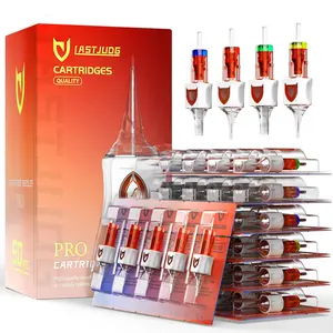 50PCS Tattoo Cartridge Needles Assorted Mixed Size #10 Bugpin Round Liner Shader Magnum - 3RL 5RL 7RL 9RL 5RS 9RS 7RM 9RM 11RM 7M1 Pro Disposable Tattoo Needles with Membrane