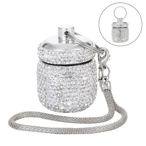 Rhinestone Decor Jewelry Storage Box, 1 Count Portable Jewelry Organizer, Jewelry Storage Box for Ring Necklace Earrings, Home Jewelry Organizer