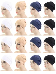 Women's Stretchy Breathable Headscarf Set, Fashion Hair Scarves, Multi-Color Plain Design, Non-Fraying & Fade Resistant, Perfect for Daily Wear, Scarf Head Wrap