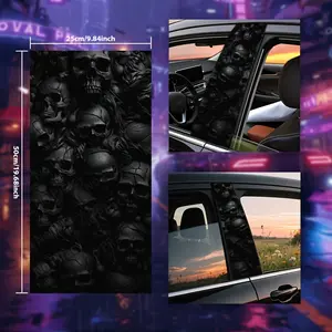 2PCS Just Car Decals, Dark Skull Gang Cool Car Stickers, B-Pillar Stickers, Anime Fantasy Animal Space Themes, Rectangular Semi-Matte, for Glass Metal Plastic Ceramic Wood Surfaces
