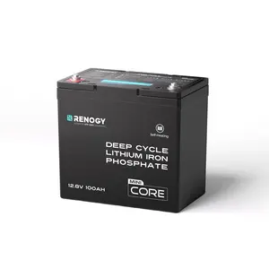 Renogy Core Mini 12V 100Ah LiFePO4 Battery | DuoHeat Technology, Self-Heating, 100A BMS, 5,000+ Cycles for RV, Winter Use & Off-Grid Systems
