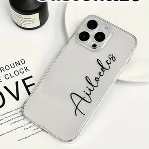 1 Piece Personalized Art Name Protective Case, Transparent Shockproof Protective Case, Compatible with iPhone 11 12 13 14 15 16 6 7, Holiday Gift, Birthday Gift, Unique Gift for Him or Her