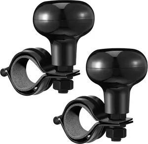 2 Pieces Steering Wheel Knob Spinner Suicide Knobs Steering Wheel 360 Degrees Rotation Tractor Accessories for Cars, Trucks, Tractors, Boats, Golf Carts (Black)