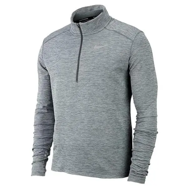 Men's Nike Pacer Top Half Zip, Nike Pullover with Mock-Neck Collar, Iron Grey/Grey Fog/Reflective Silver, XL