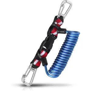 Retractable Lanyard, Stainless Steel Double-Clips and Spiral Core Anti-Lost Lanyard with Quick-Release Buckle