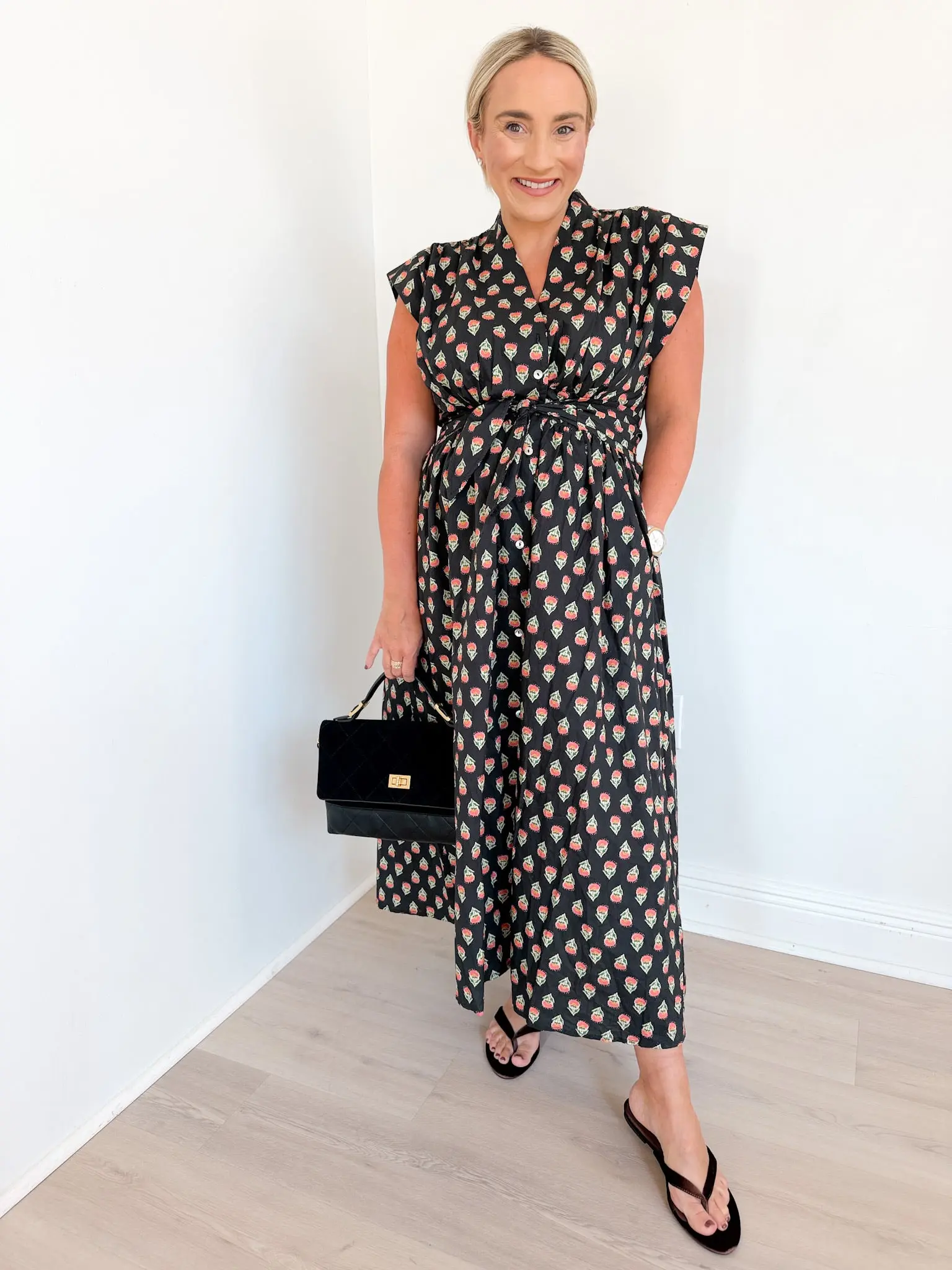 Margo Tie Waist Midi Dress