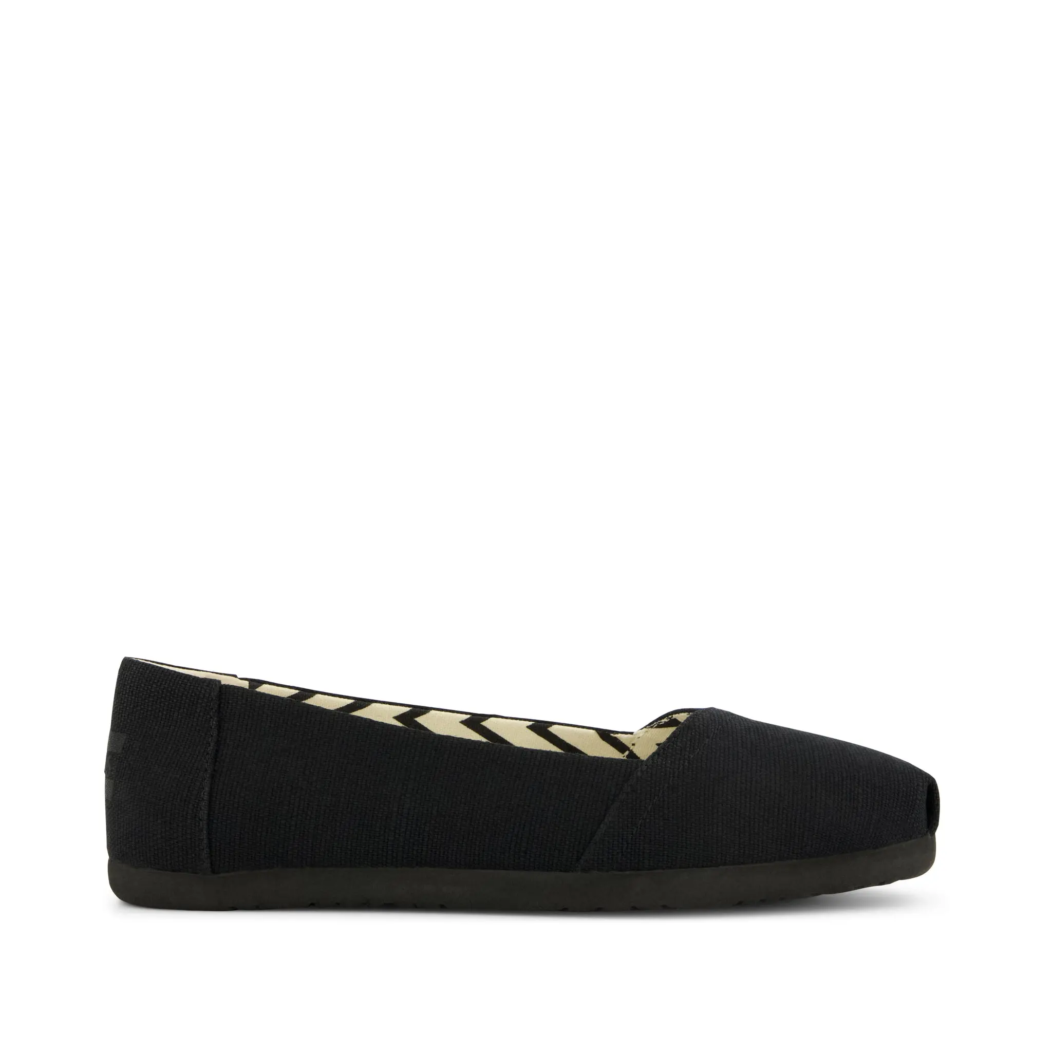 Womens Alpargata Ballet Flat All Black Heritage Canvas