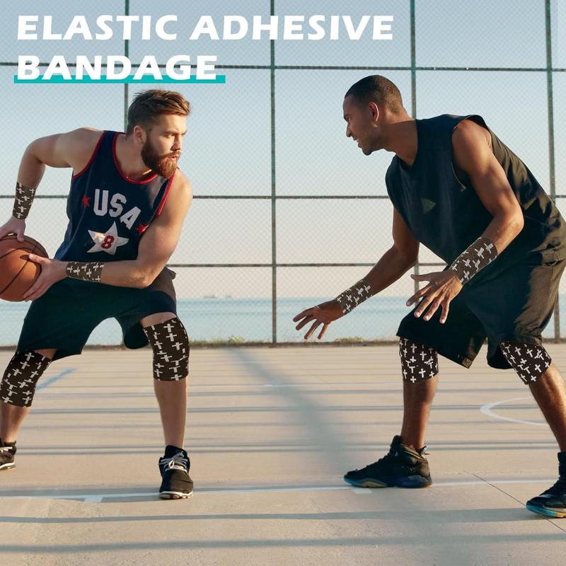 Cross Tape Christian Athletic Tape 2IN X 15FT Elastic Wrist Wrap for Baseball Soccer Football Gymnastic Non Woven Jesus Self Adhesive Sports Tape Cotton Sports Tape with Christian Cross