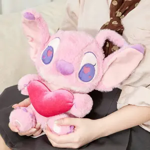 MINISO Official Licensed Disney Lilo & Stitch Angel Experiment 624 Valentine Plush, Heart-Eyes Angel with Pink Rose, Super Soft Stuffed Doll | Birthday Galentine Couple Gift | CPSC 2026 Certified Lead-Free BPA-Free #StitchPlush #DisneyGift #KawaiiPlush