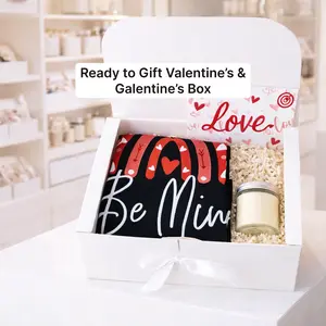 Personalized Valentine’s Day Gift Box with Custom T-Shirt Be Mine & Valentine Card and Candle, Romantic Ready to Gift Set for Her, Personalized Valentine Present, Cute Love Gift, Galentine’s Day Gift, Couples Valentine Gift, Ready to Gift Box