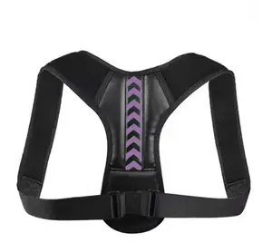 Adjustable Posture Corrector Back Brace for Men & Women, Upper Back Shoulder Support Belt, Clavicle Spine Straightener for Home, Office & Workout Use, Comfortable Back Support Strap (Black Purple)