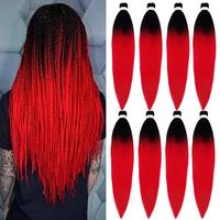 Red Ombre Braiding Hair 8 Packs