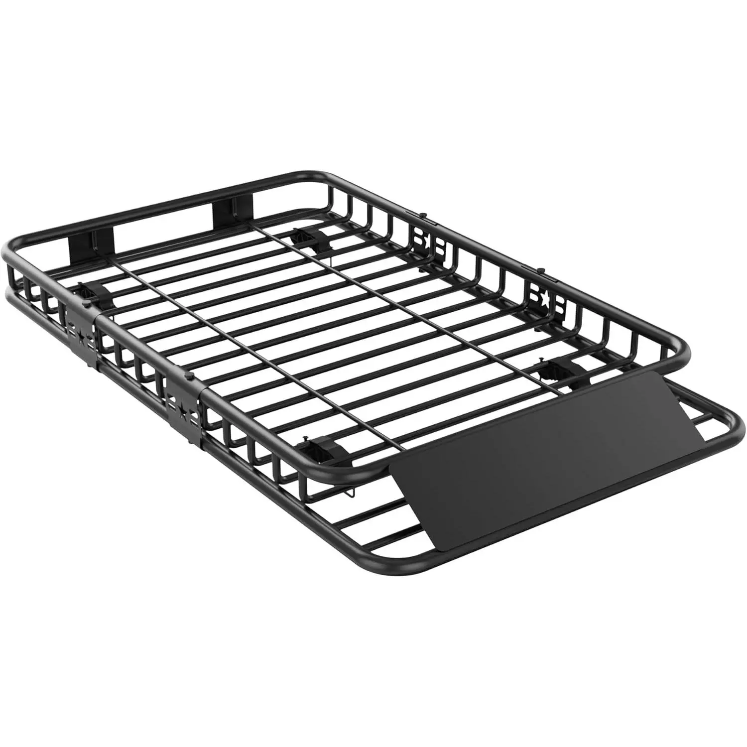 Global Heavy Duty Roof Rack Cargo Basket - Rooftop Luggage Holder for SUVs, Trucks, Cars - 200 lbs Capacity, Durable Steel, Black, with Extension - Size 64" x 39" x 6", Three-Section Type