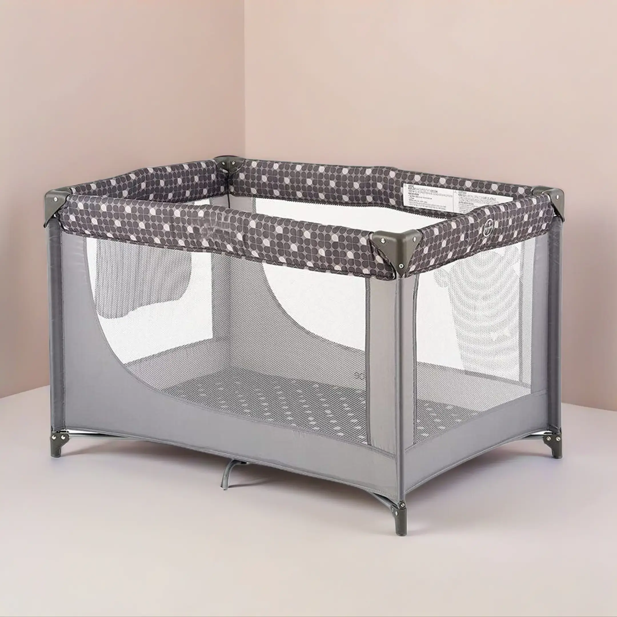 Portable Unisex Infant Crib & Playpen - Foldable Travel Bassinet with Supportive Mattress, Ventilated Safe Design, Convenient Carry Bag, Indoor-Outdoor Sleep Station