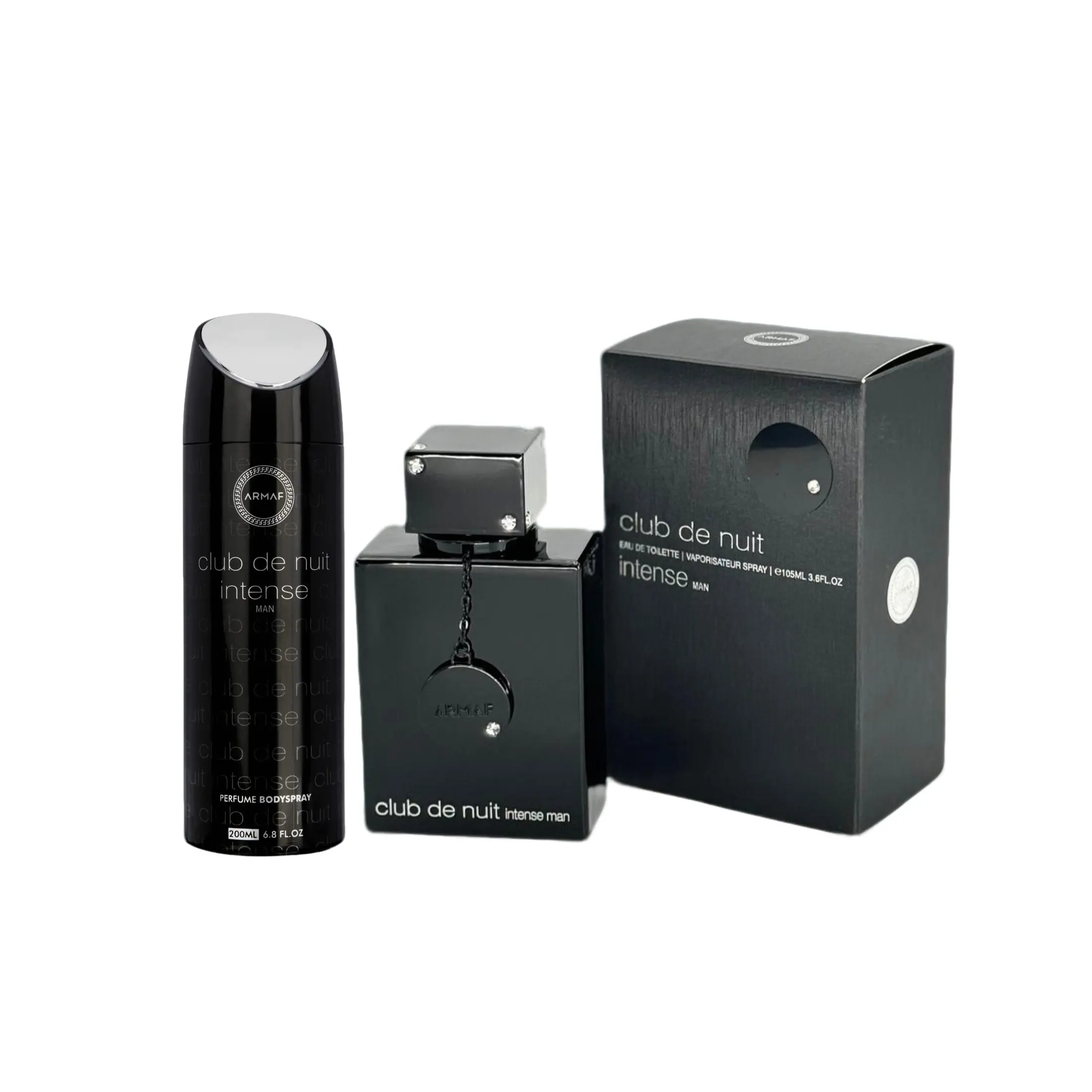 Armaf Club De Nuit Intense Man 2-Piece Gift Set, Multi-Pack with 3.4 oz Eau de Toilette & 6.8 oz Body Spray, Long-Lasting Woody Citrus Fragrance
