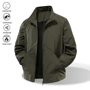 Jacket men's multifunctional outdoor jacket: waterproof, windproof, stain resistant, warm, stand up collar zipper casual jacketRAIMENTRY