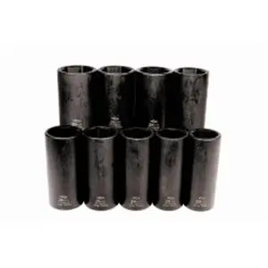 9 Piece 0.5 in. Drive 6 Point Metric Impact Socket Set