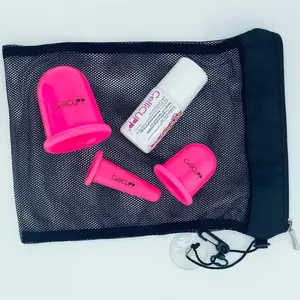 CelliCUPP ESSENTIALS Body Care Cupping Set for cellulite prevention, cellulite smoothing, belly bloating, digestion, breast health, leg health, body tension, face plumping, sports recovery and workout regimen. Includes oil in roller applicator.