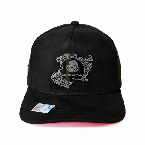 Michoacán México SnapBack hat-black/red suede