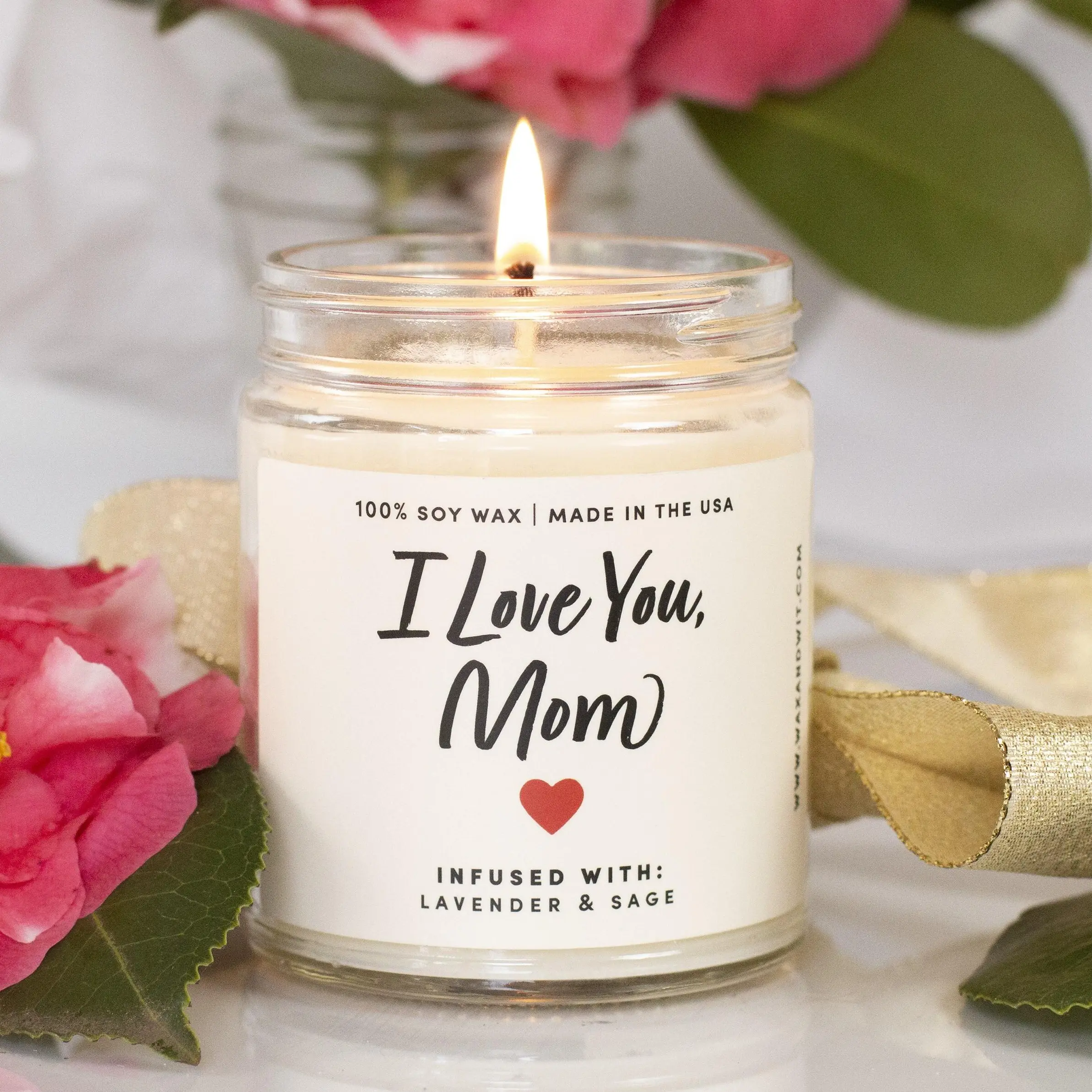 Wax & Wit I Love You Mom Candle, Gifts for Mom, Candles for Mom, Mom Gifts - 9oz Decor Ornaments Freshener Decoration