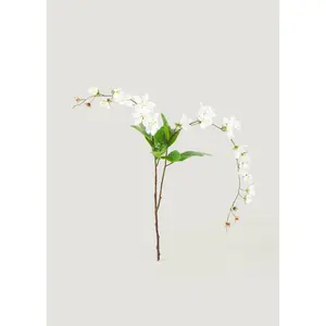 Artificial Blooming Peach Blossom Branch in White - 41"