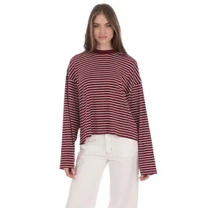 Oversized Striped Shirt in Red and White