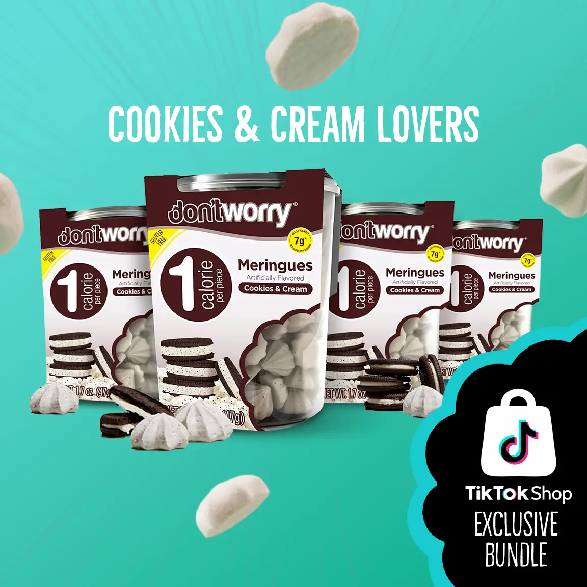 Don't Worry | Cookies and Cream Lovers Meringues | 1 Calorie per Piece |  Gluten Free