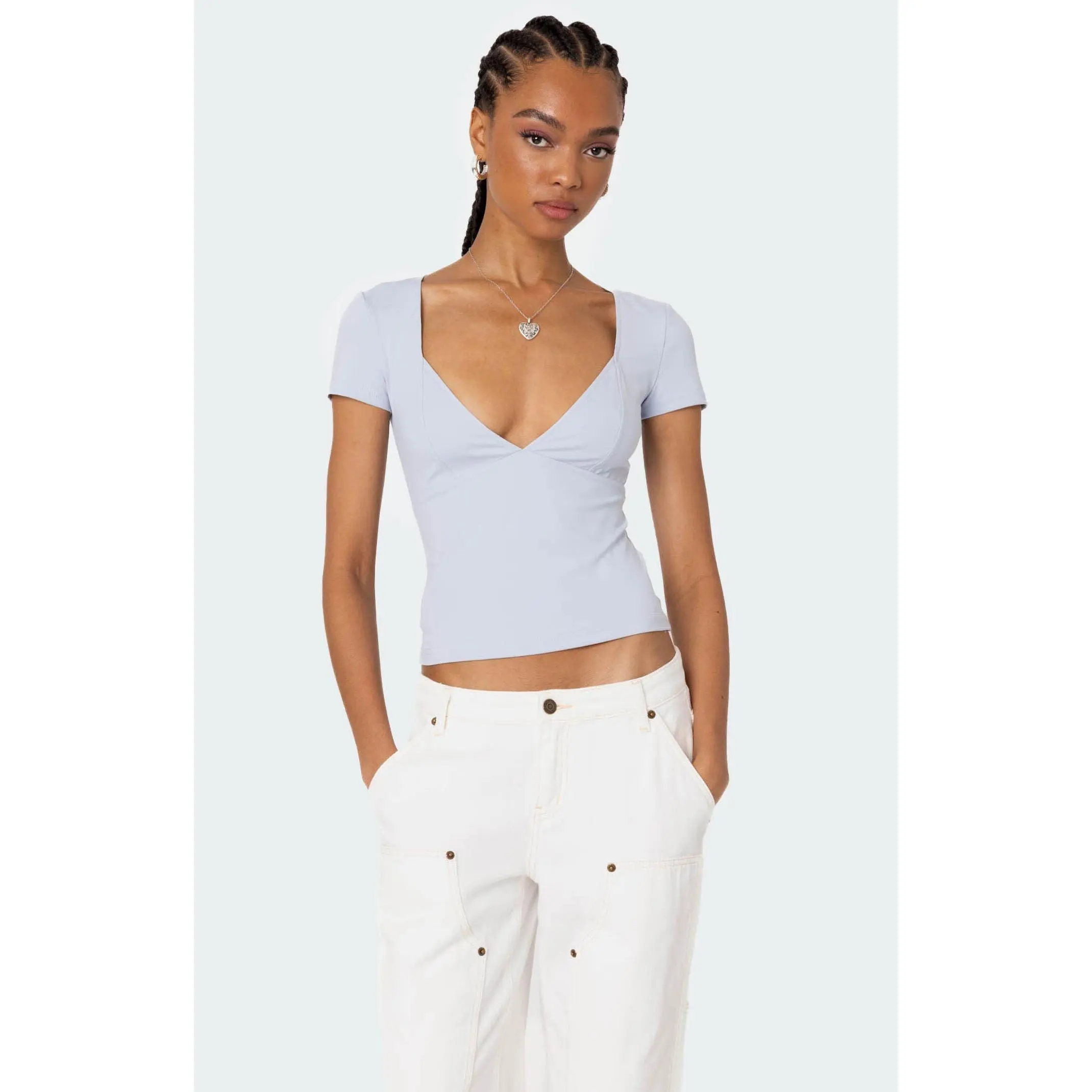 Edikted Women's Katia V Neck Top