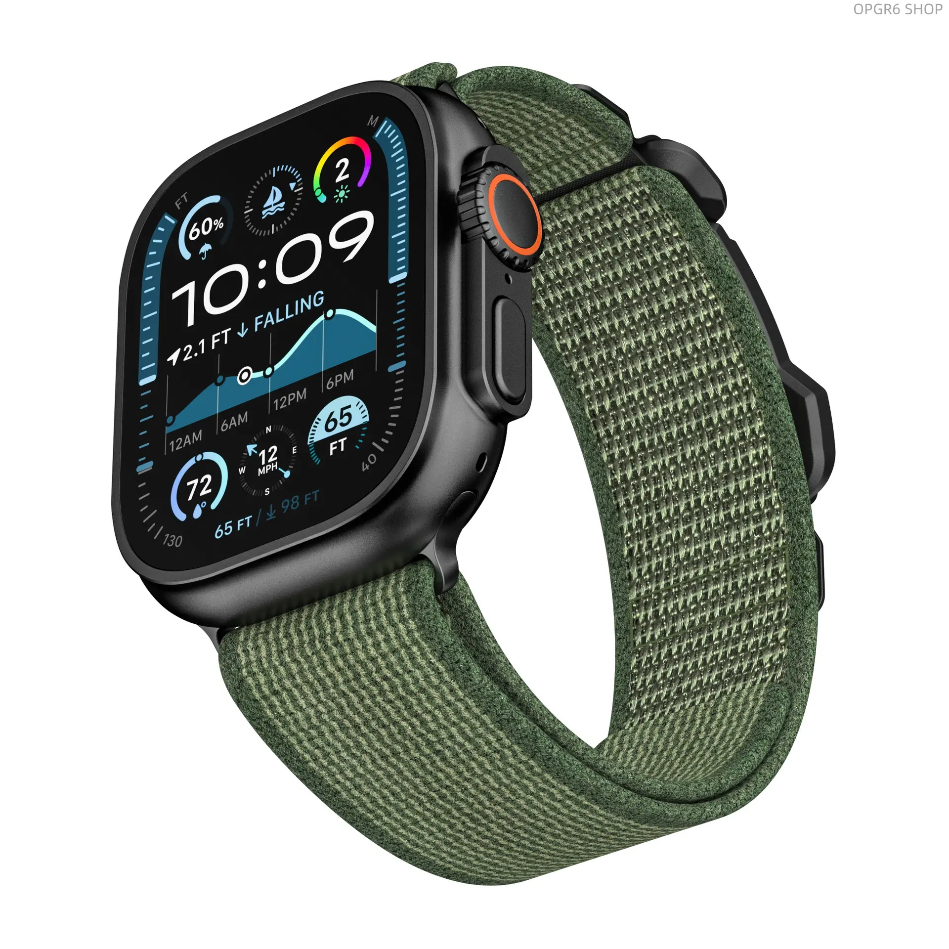iWatch Series 10 Accessory, Breathable Nylon Strap with FIDLOCK Magnetic Clasp, Sweatproof Athletic Fitness Adventure Watch Band, Accessories, Fidlock Buckle