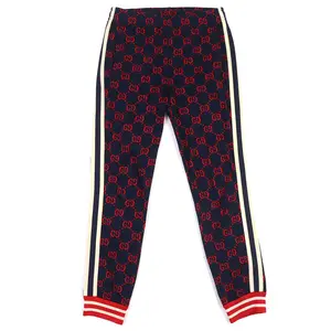 Pre-owned GUCCI Cotton Small Leather Goods GG jacquard track pants