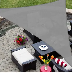 Sun Shade Sail Triangle 16' x 16' x 22.64' UV Block Canopy for Patio Backyard Lawn Garden Outdoor Activities, Gray