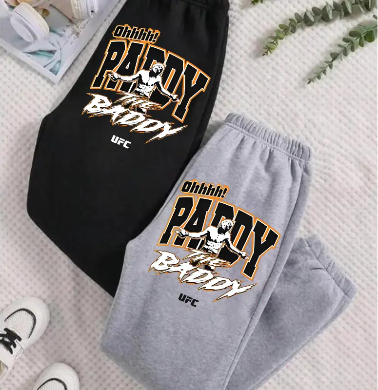 UFC Paddy Pimblett Oh Paddy the Baddy Black Sweatpants for Men, MMA Fighter Streetwear Fan Gear, Fight Night Graphic Apparel, Casual Shirt Style Top, Cozy Sweatpants Option, Perfect Gift for UFC Fans