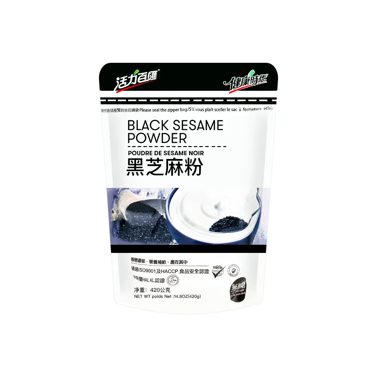 HEALTH STYLE Sugar-Free Black Sesame Powder 420g - Authentic Taiwanese Superfood for Healthy Lifestyle