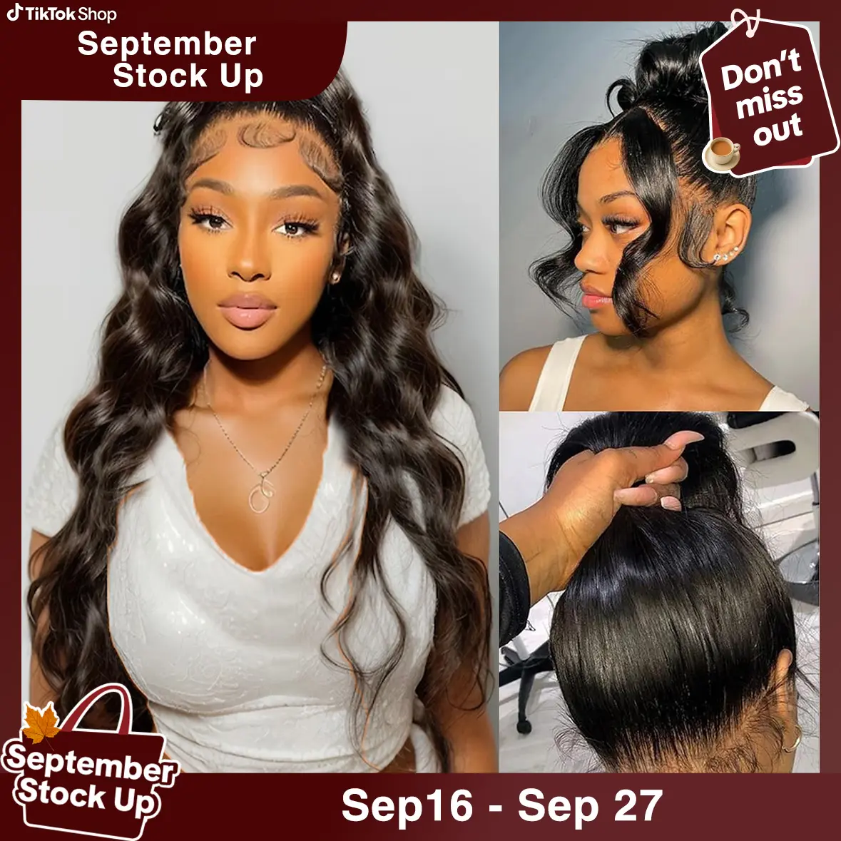Tahikie 250% Density 360 Full Lace Invisi Strap Body Wave Wigs Human Hair Water Wave Transparent Lace Hidden Strap Frontal Black Wigs For Women #Summervibes#tiktokshopmemorialday #SummerWins #DealsForYouDays #TikTokShopBackToSchool#SohoChic