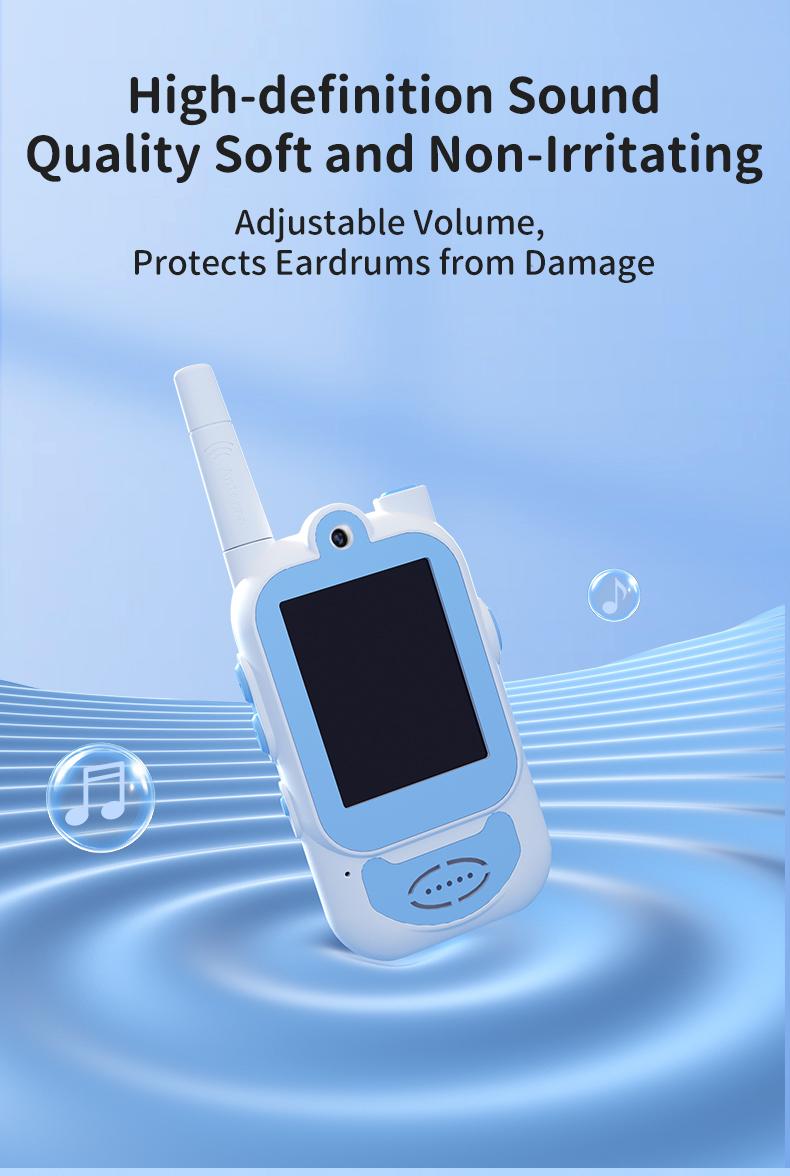 Long Range Kids Video Walkie Talkies 2 Pack – Rechargeable Intercom + Photo & Video Camera, Fun Communication Toy for Ages 3‑12