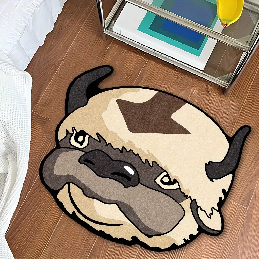 Creative Cow Head Pattern Bedroom Carpet, Soft Comfortable Living Room Rug, Easy Care Home Decor Mat for Sofa Coffee Table, Animal Printed Rug, Decorative Area Rug