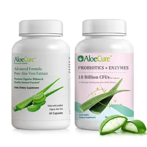 AloeCure Aloe Digestion Pack - 2 Pieces - Aloe Vera Capsules 1btlx60caps, Probiotics 1btl