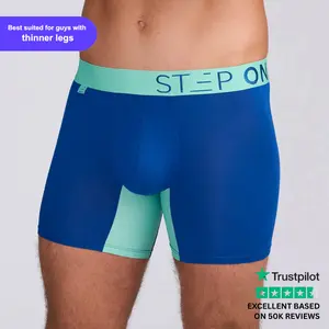 Step One Men's Trunk - Poseidons, Anti-Chafe, Breathable Bamboo Fabric, UltraGlyde Panels, Hidden Elastic Pouch, Premium Underwear, Athletic Daily wear