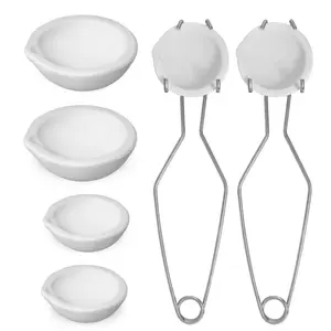 8Pcs Small Melting Ceramic Crucible Bowl Dish Cup Set Melting Gold Silver Copper with Whip Tongs Handle - Home Improvement.