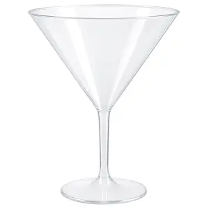 Jumbo Clear Plastic Martini Glasses, 25 oz, Set of 4