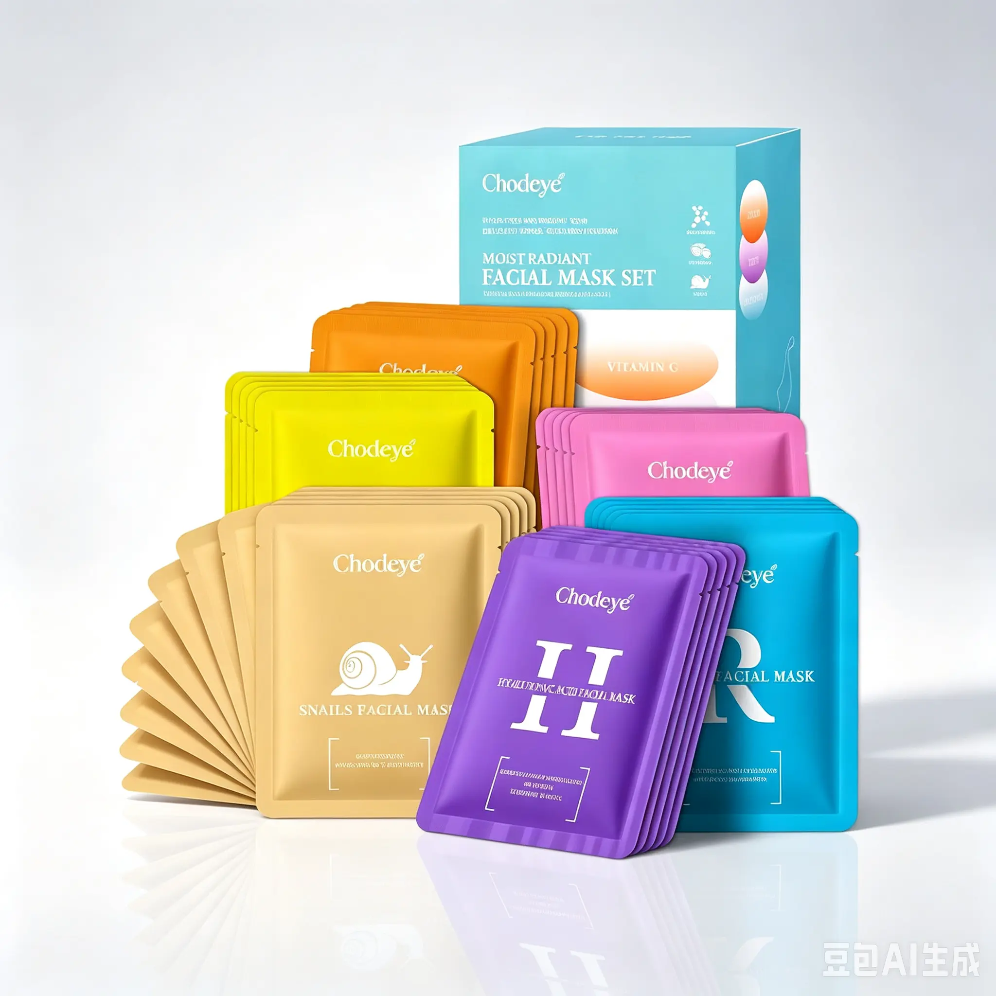 CHODEYE 30 Pack Sheet Face Masks Skincare, Hydrating Face Masks Suitable for Dry Skin, Bulk Facial Mask Set for Women Skin Care, Face Mask Gifts Set for Face Spa