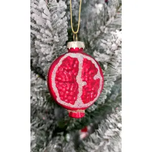 Christmas Glass Ornament - Pomegranate Slice by Wizardi F07M3-54 HB-SY25416