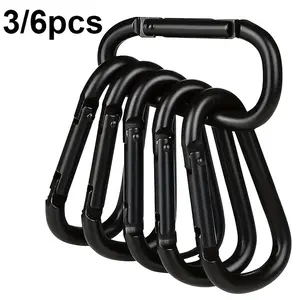 [Large Outdoor Hooks] 3/6Pcs Of Large Outdoor Hooks, Measuring 5.8 Cm In Length, Solid Black, And Thicker